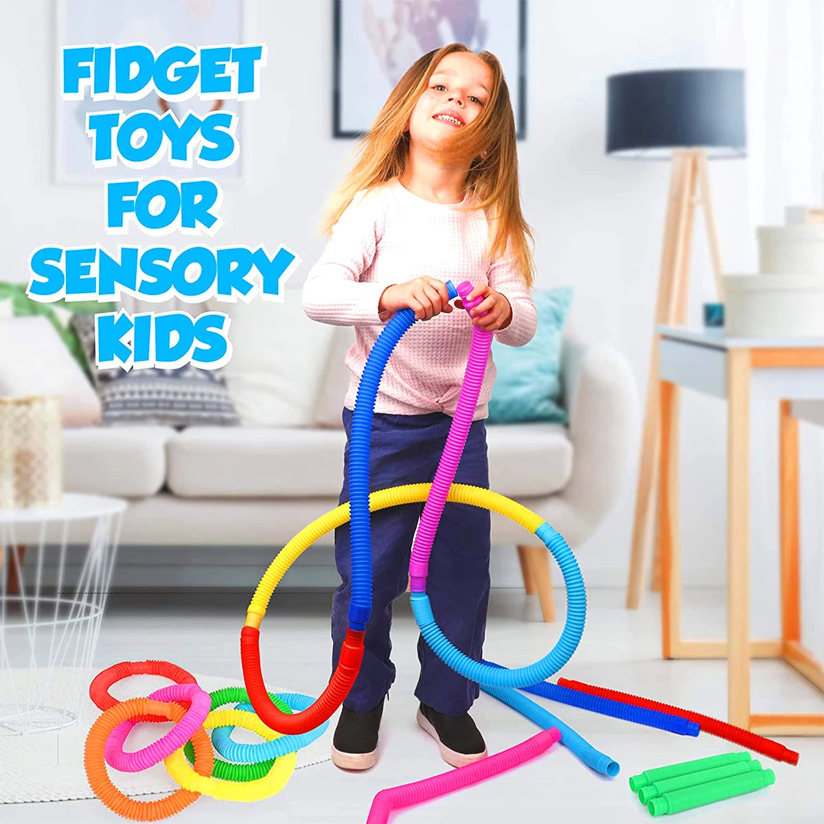 Pop Tube Sensory Toy Fidget Anti Stress Relieve Stretch Bellows Children Multicolor Squeeze Folding Pipe Autism ADHD Anxiety Toy