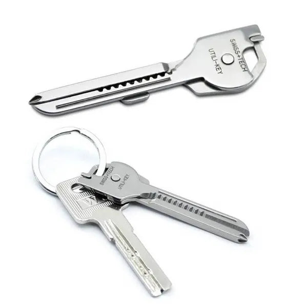 SWISS TECH New EDC 6 in 1 Stainless Steel Utili-Key Key Ring Chain Pocket Cutter Screwdriver Multi Tools Camping Survival Kit