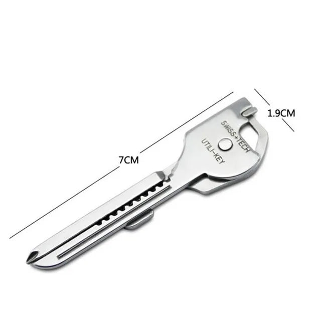 SWISS TECH New EDC 6 in 1 Stainless Steel Utili-Key Key Ring Chain Pocket Cutter Screwdriver Multi Tools Camping Survival Kit