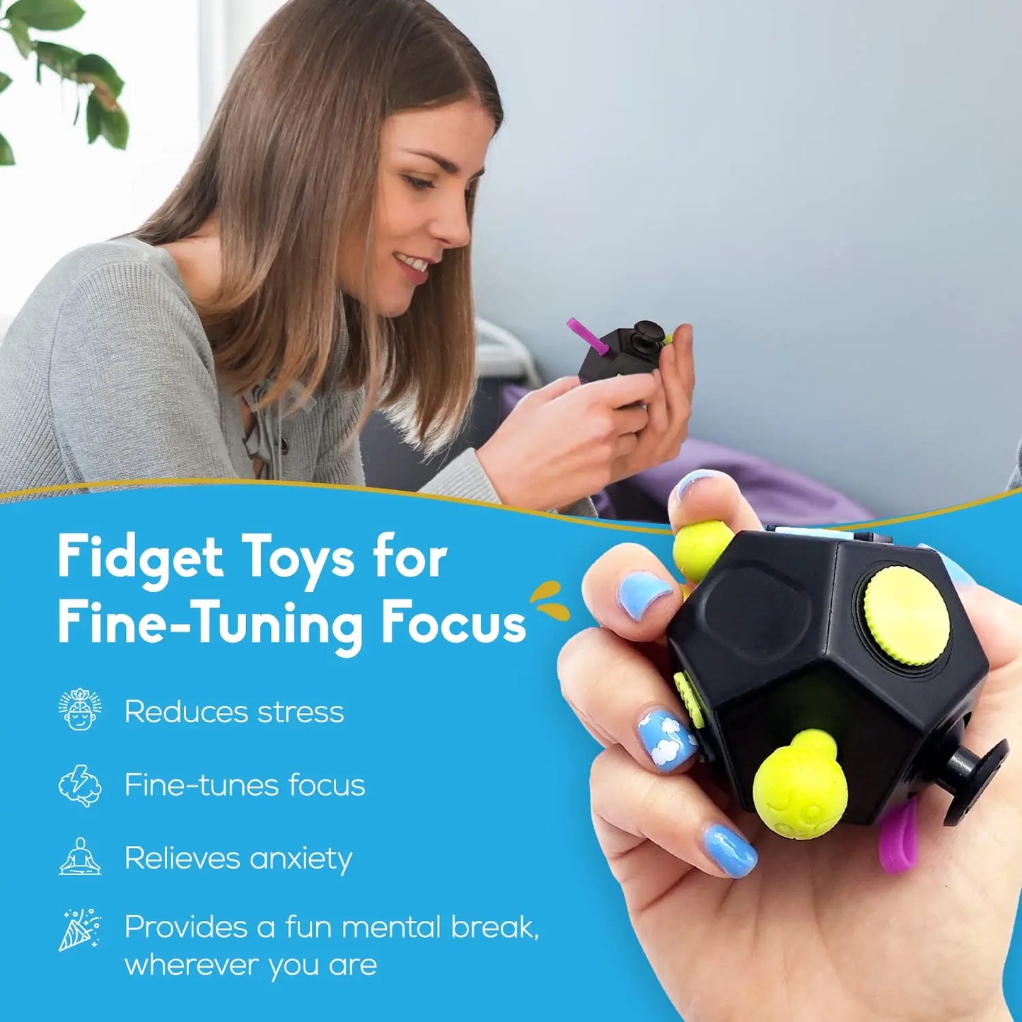 Ultimate Anti-Stress Fidget Cube - Perfect for Children, Adults, and Anxiety Relief!