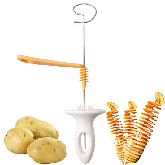 Transform Your Kitchen with Our Spiral Potato Cutter - Stainless Steel, Multifunctional, Easy to Use!