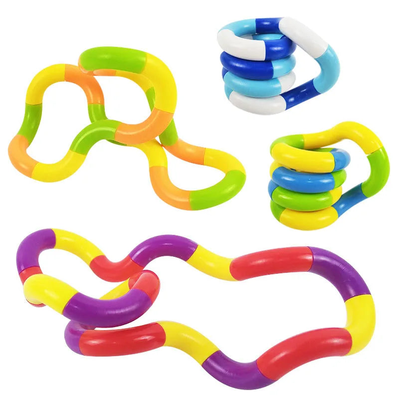 Ultimate Fidget Toy for Kids - 3Pcs Tangle Rope Twist - Anti Stress Sensory Therapy - Colorful & Durable