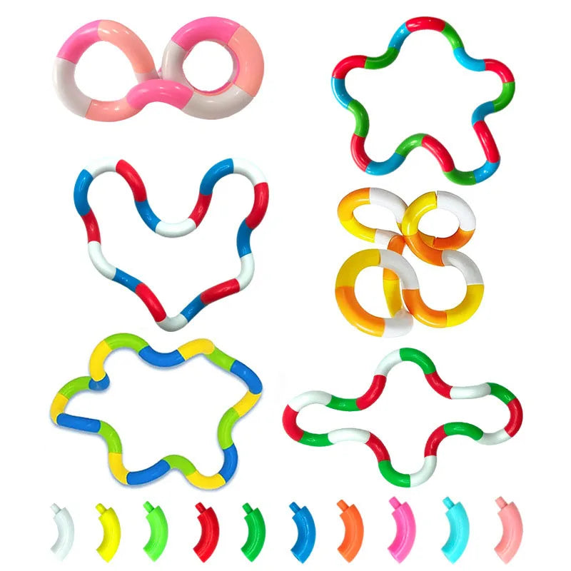 Ultimate Fidget Toy for Kids - 3Pcs Tangle Rope Twist - Anti Stress Sensory Therapy - Colorful & Durable