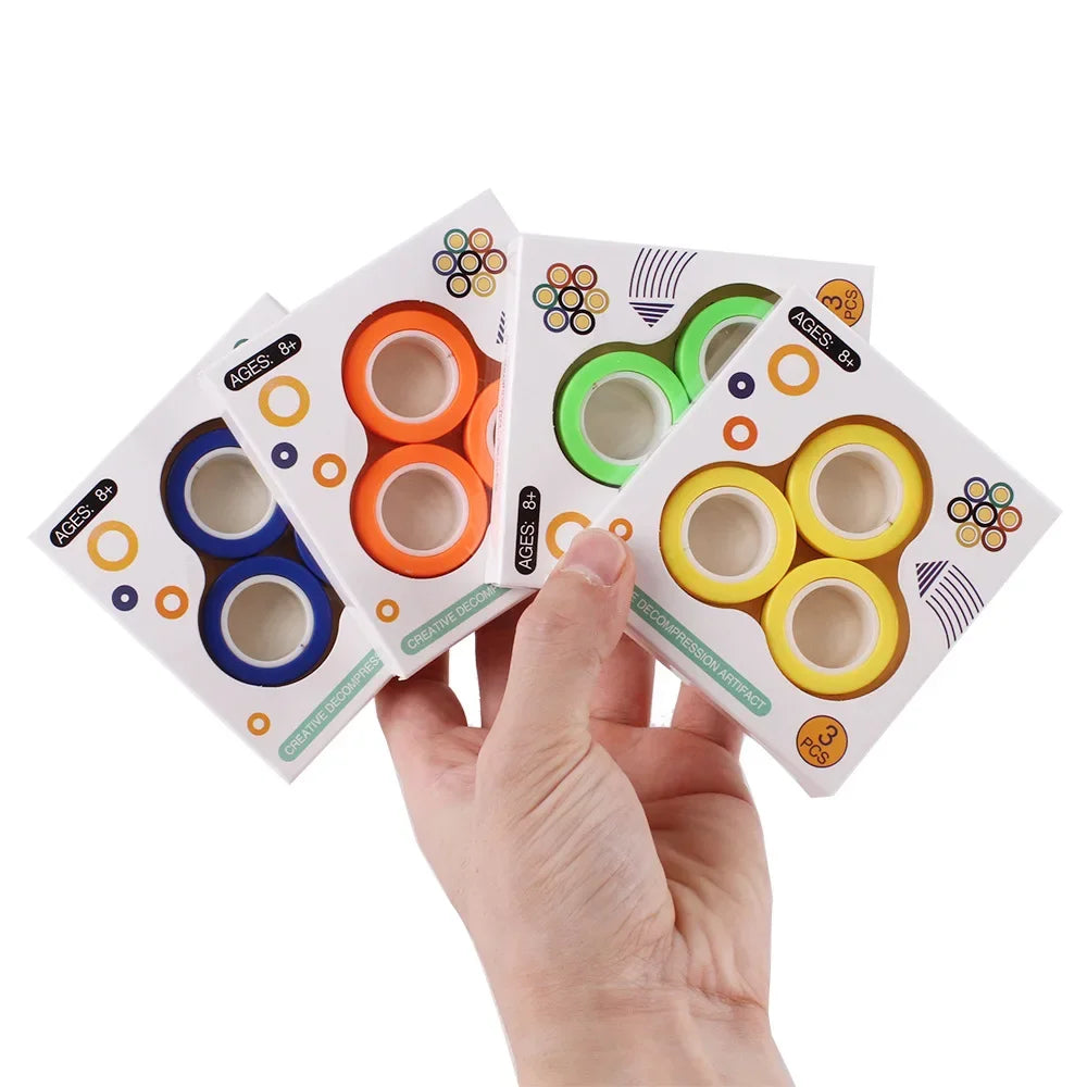 Unzip Stress with the Ultimate Magnetic Ring Toy - Perfect for Fidgety Hands!