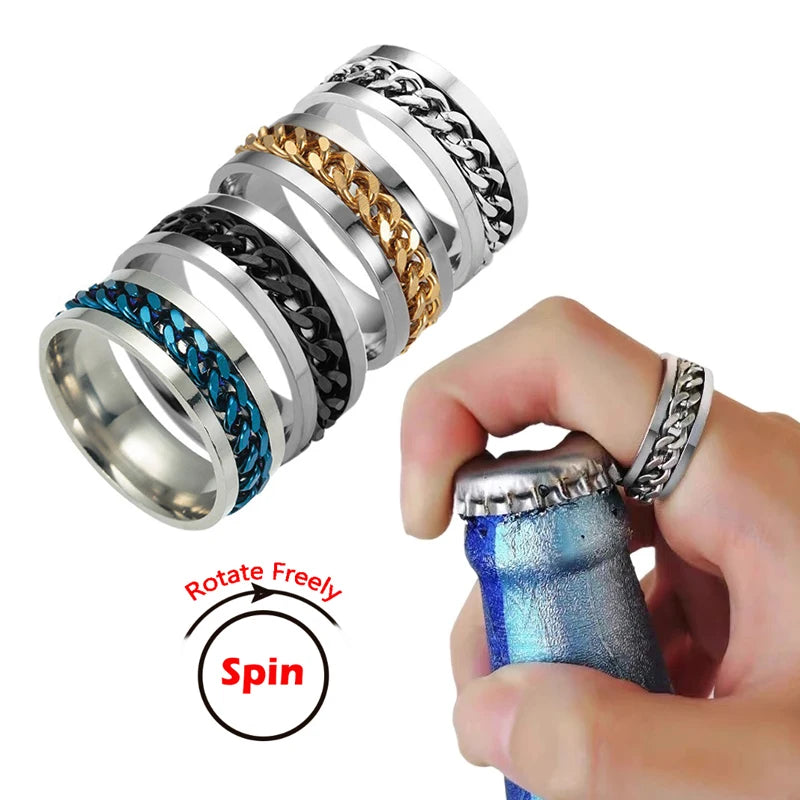 Powerful Titanium Spinner Ring - Perfect Gift for Couples - Multifunctional Jewelry