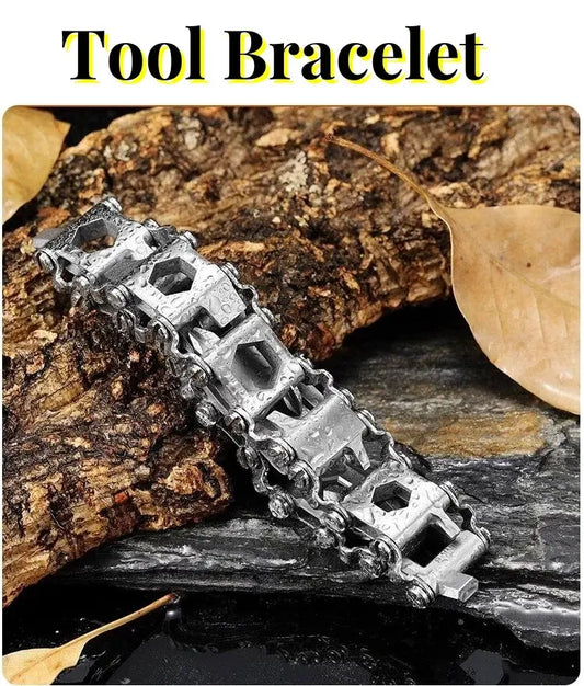 Bracelet Camping 29 in 1 Outdoor Screwdriver Camping Supplies Gear Stainless Steel Bracelet Wearable Survival Multi Tool